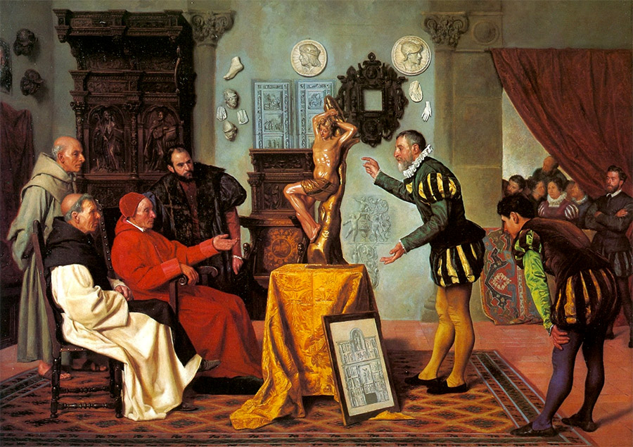 Visita del cardenal Tavera al célebre Alonso Berruguete - Cuadro de Miguel Jadraque